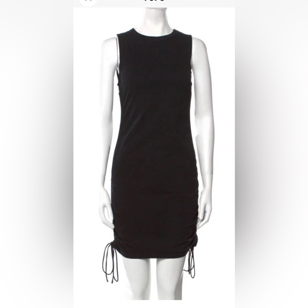 Cotton Citizen Black Crew Neck Ruched Midi Dress Size Small NWOT